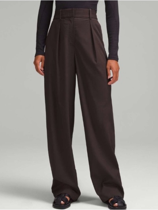 lululemon athletica Pants - Lululemon Pleat-Front High-Rise Trouser
Regular Espresso Size 12